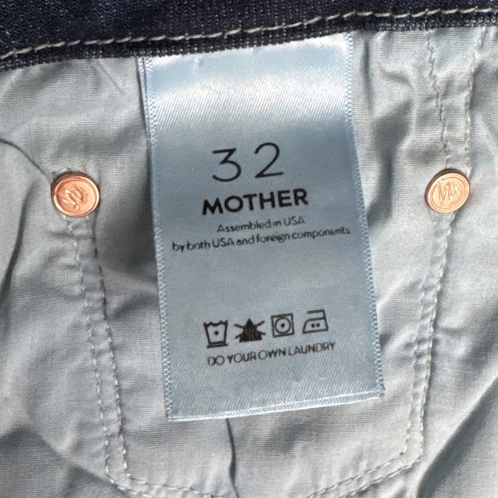 Mother Women's Blue Denim The Looker Crop On the Edge Jeans Size 32 - Picture 4 of 6